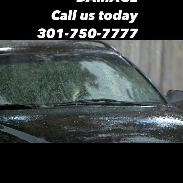 Hail-damaged vehicle before repair